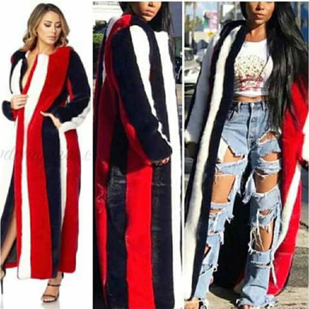 Striped Faux Fur